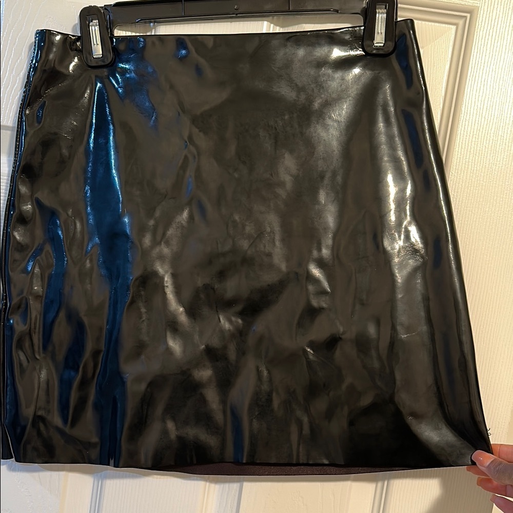 Black Faux Leather Skirt